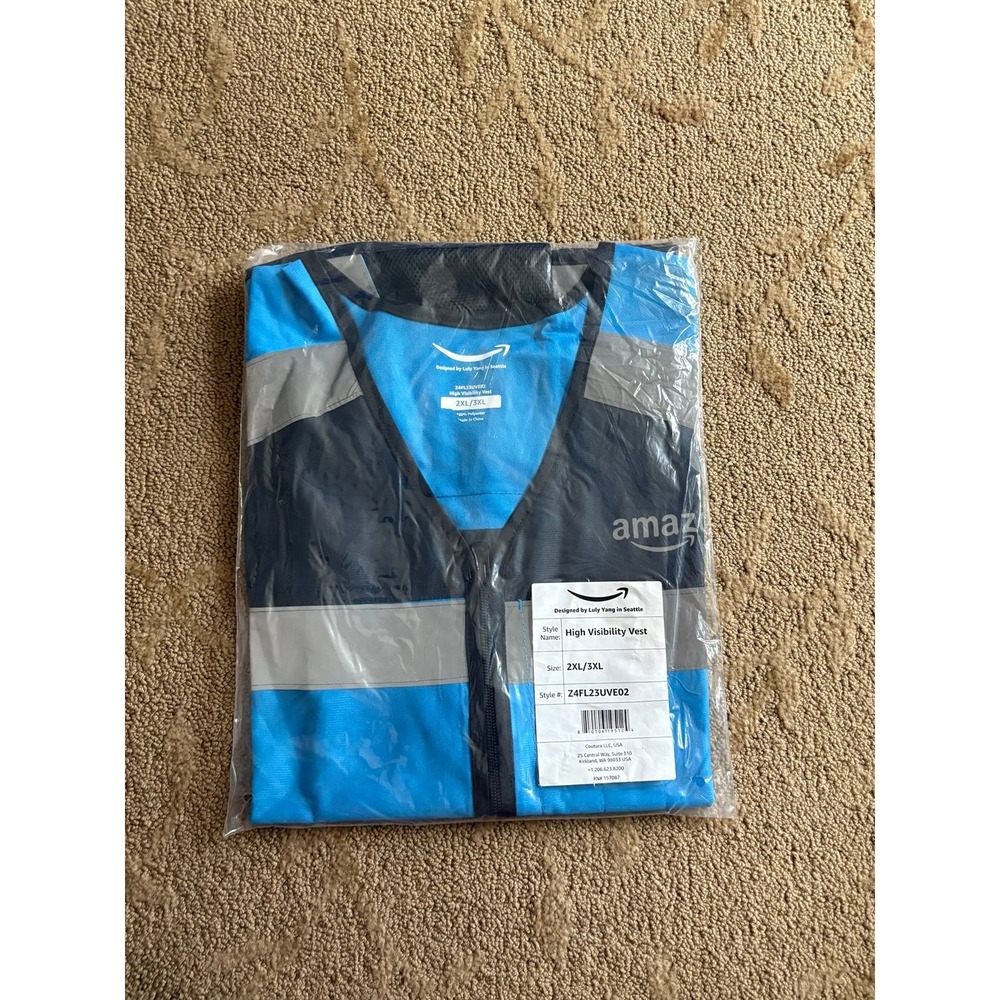 Amazon prime high visibility vest size 2XL / 3XL blue gray brand new